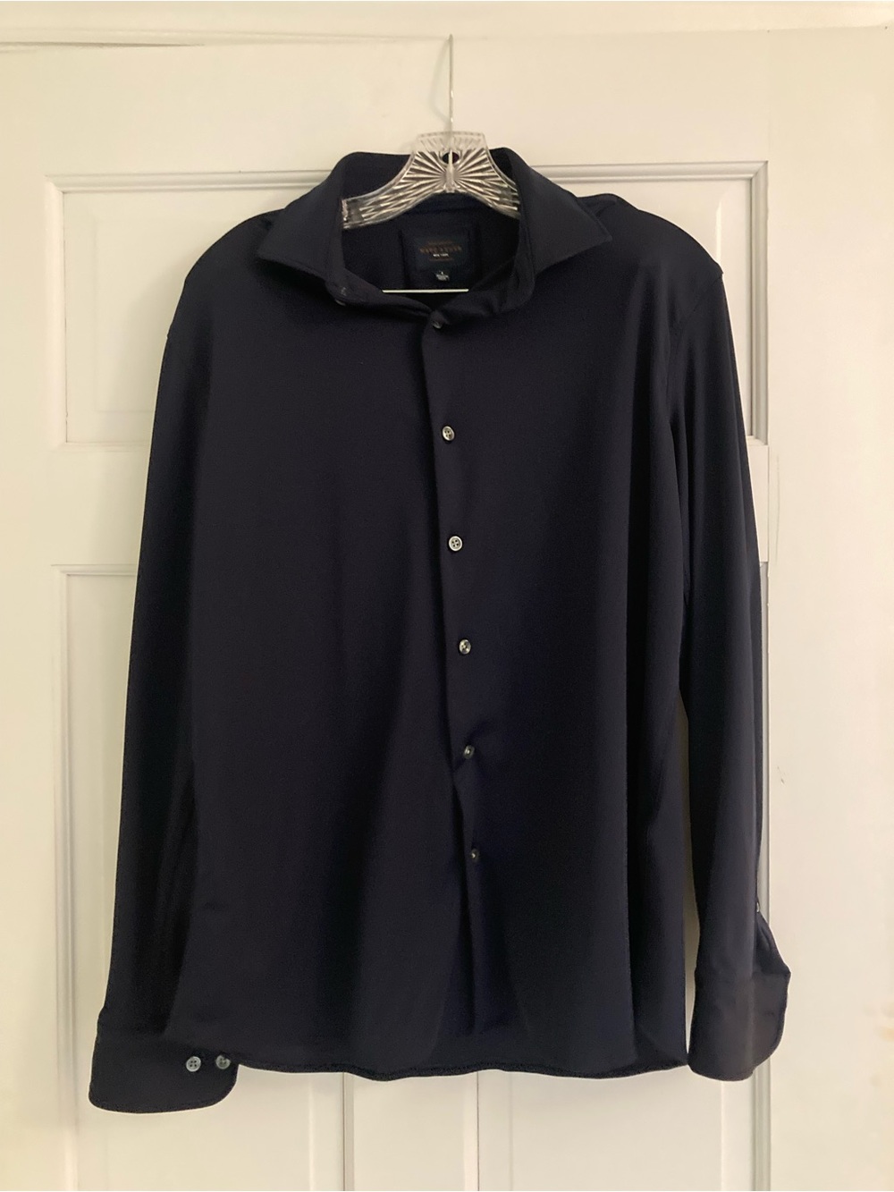 Navy Button-Up Dress Shirt